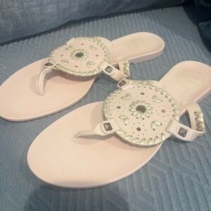 Jack Rogers Pink Sandals with Medallion Detail